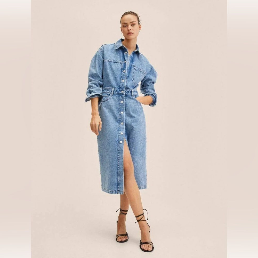 Mango AMALIEN Women's Denim Shirt Dress XS